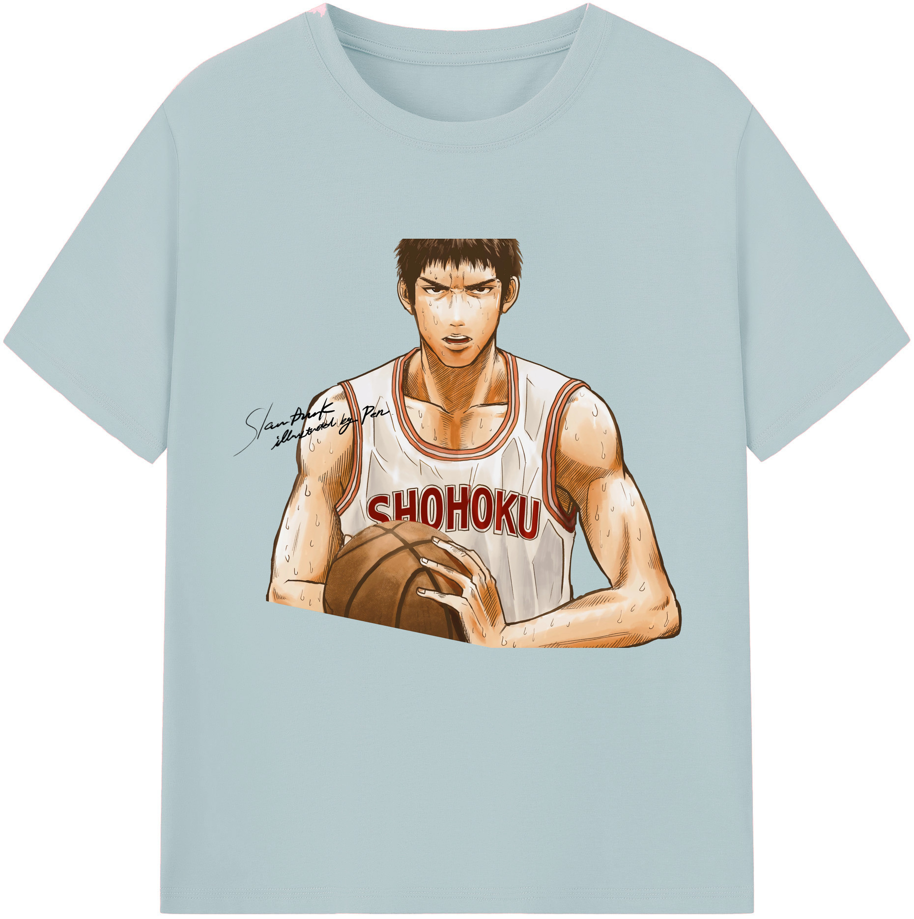 SLAM DUNK／スラムダンク 綿100％半袖Tシャツ（フロントプリント）